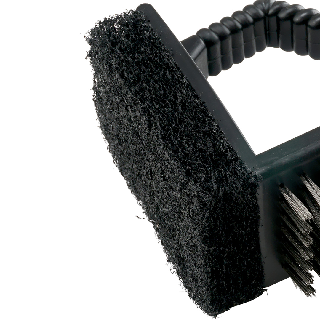 Fotografia para o produto Escova 3 em 1 para churrasqueira em aço e plástico A15cm