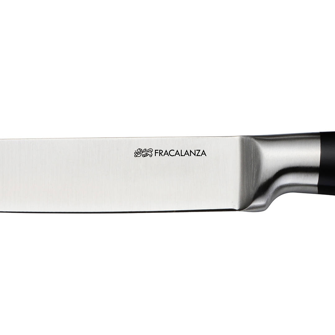 Fotografia para o produto Faca de carne em aço inox 2,5mm com cabo na cor preta A33cm 147grs