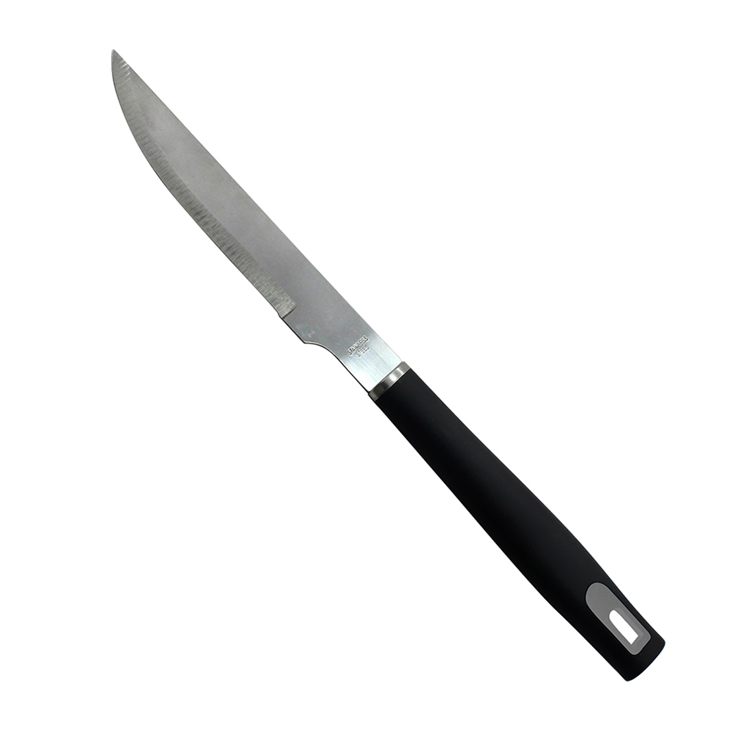 Fotografia para o produto Faca para churrasco em aço inox 1,5mm com cabo em plástico A37,6cm cor preta