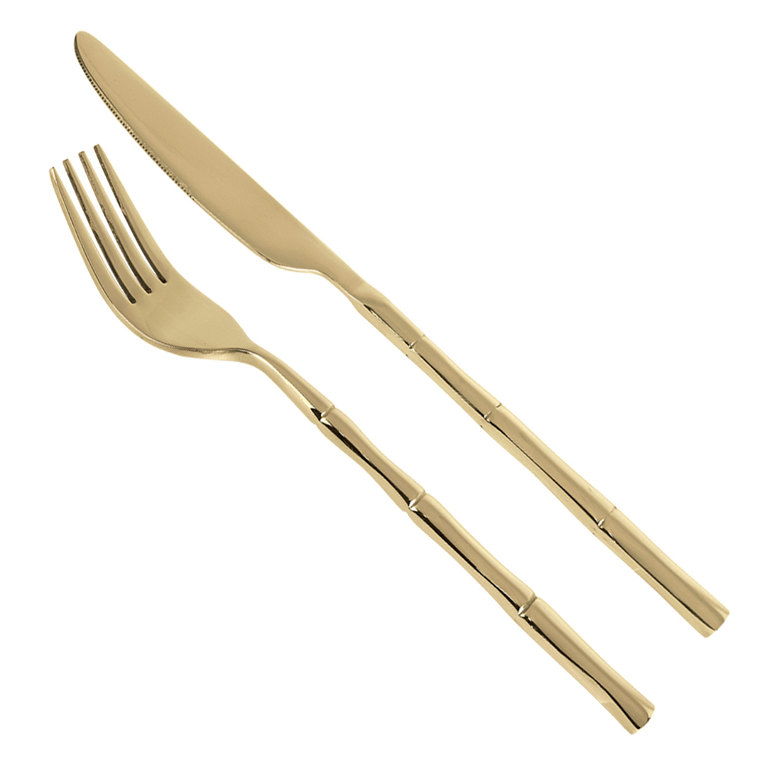 Fotografia para o produto Faqueiro 24 peças em aço inox cor champagne