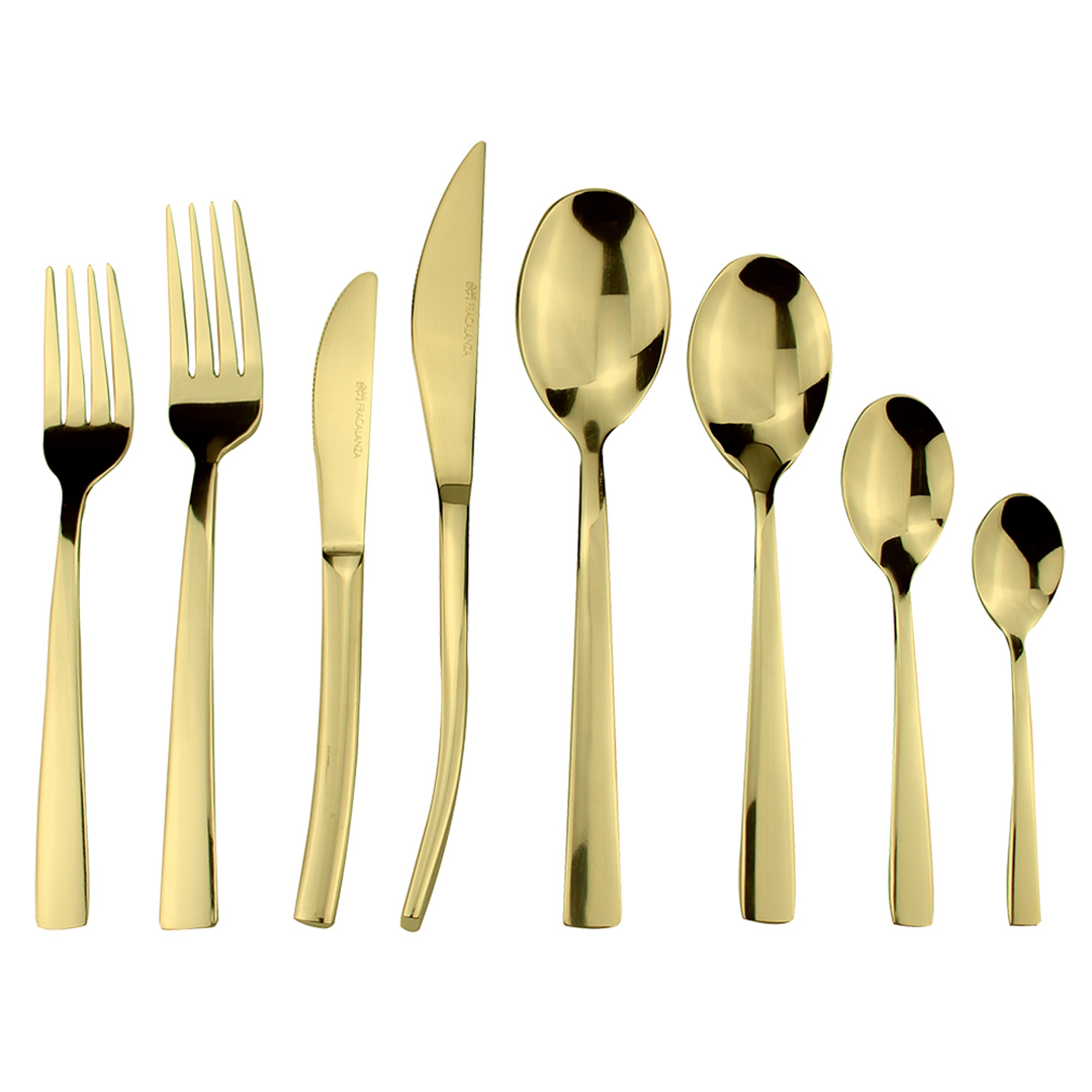 Imagem ilustrativa para Faqueiro em aço inox 48 peças champanhe