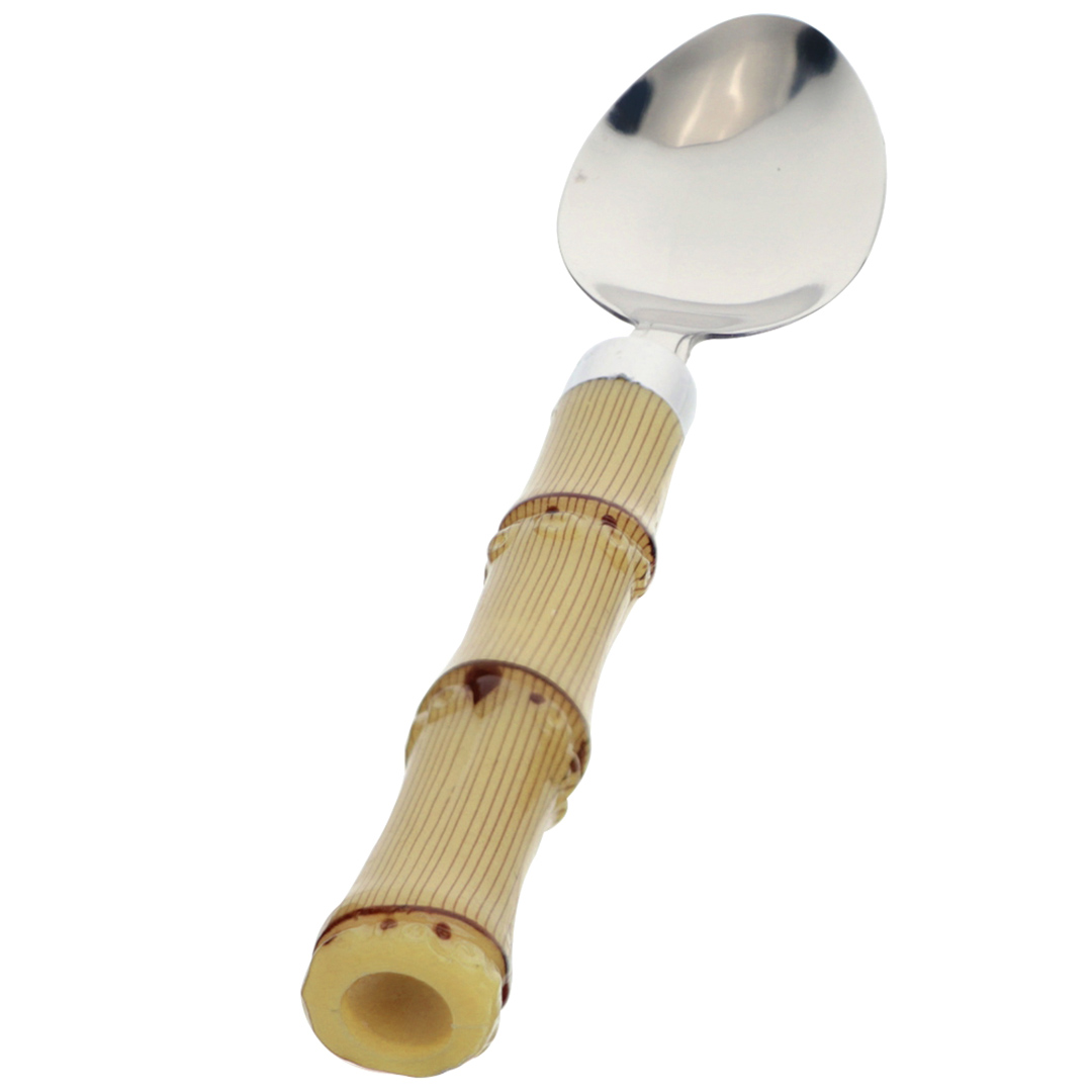 Fotografia para o produto Faqueiro com 24 peças em aço inox com cabo estilo bambu