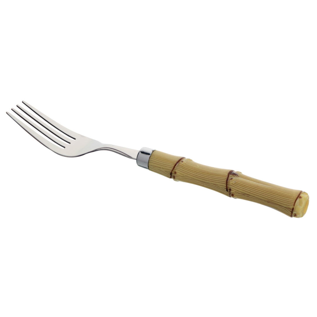 Fotografia para o produto Faqueiro com 24 peças em aço inox com cabo estilo bambu