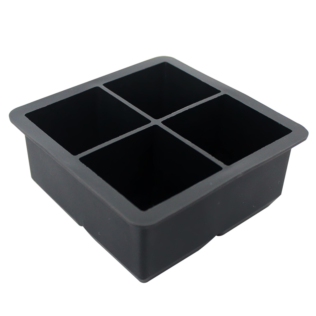 Imagem ilustrativa para Forma para 4 gelos quadrados em silicone P11,5xL11,5xA5cm preto