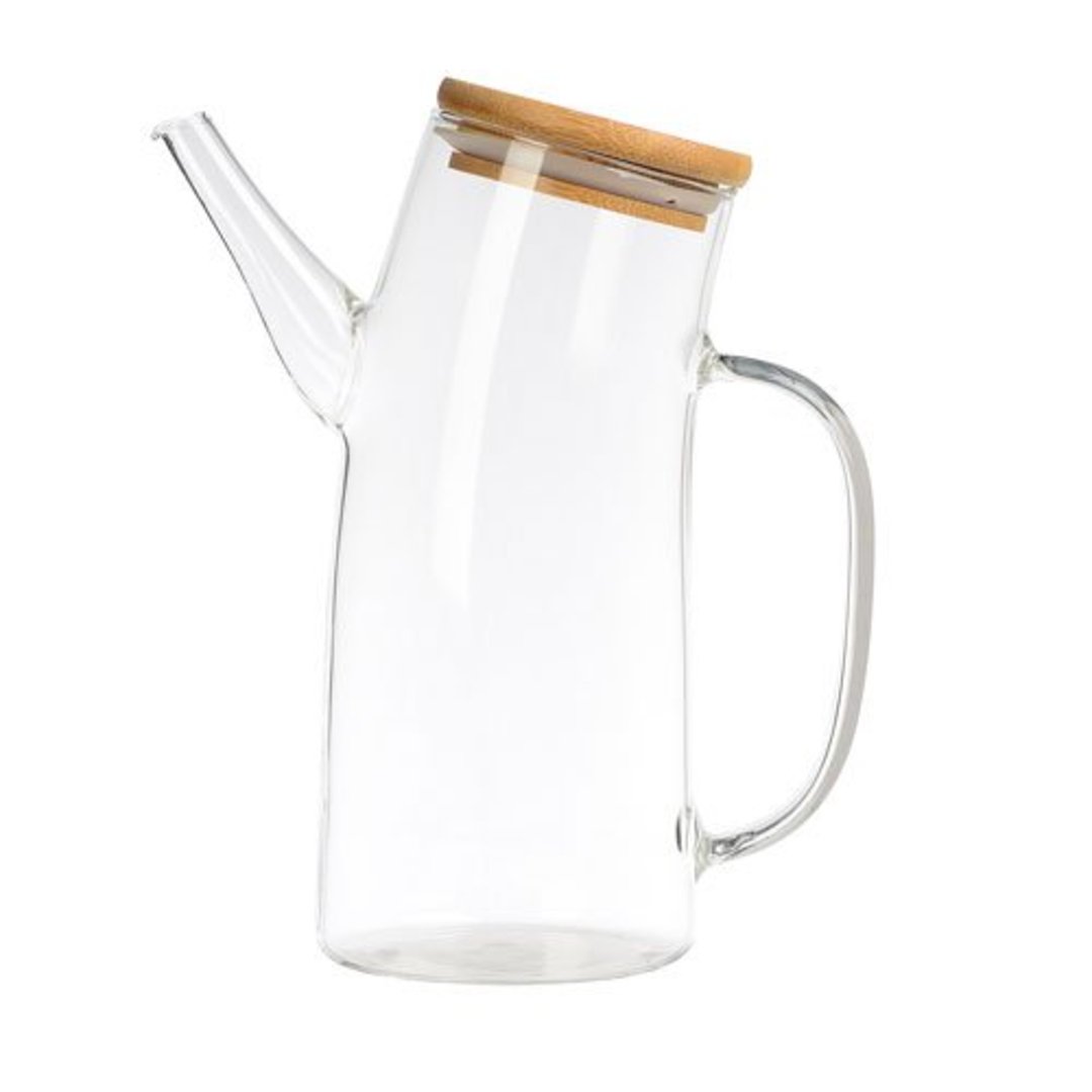 Fotografia para o produto Galheteiro em vidro borossilicato com tampa de bambu 750ml P8,7xL15xA20cm