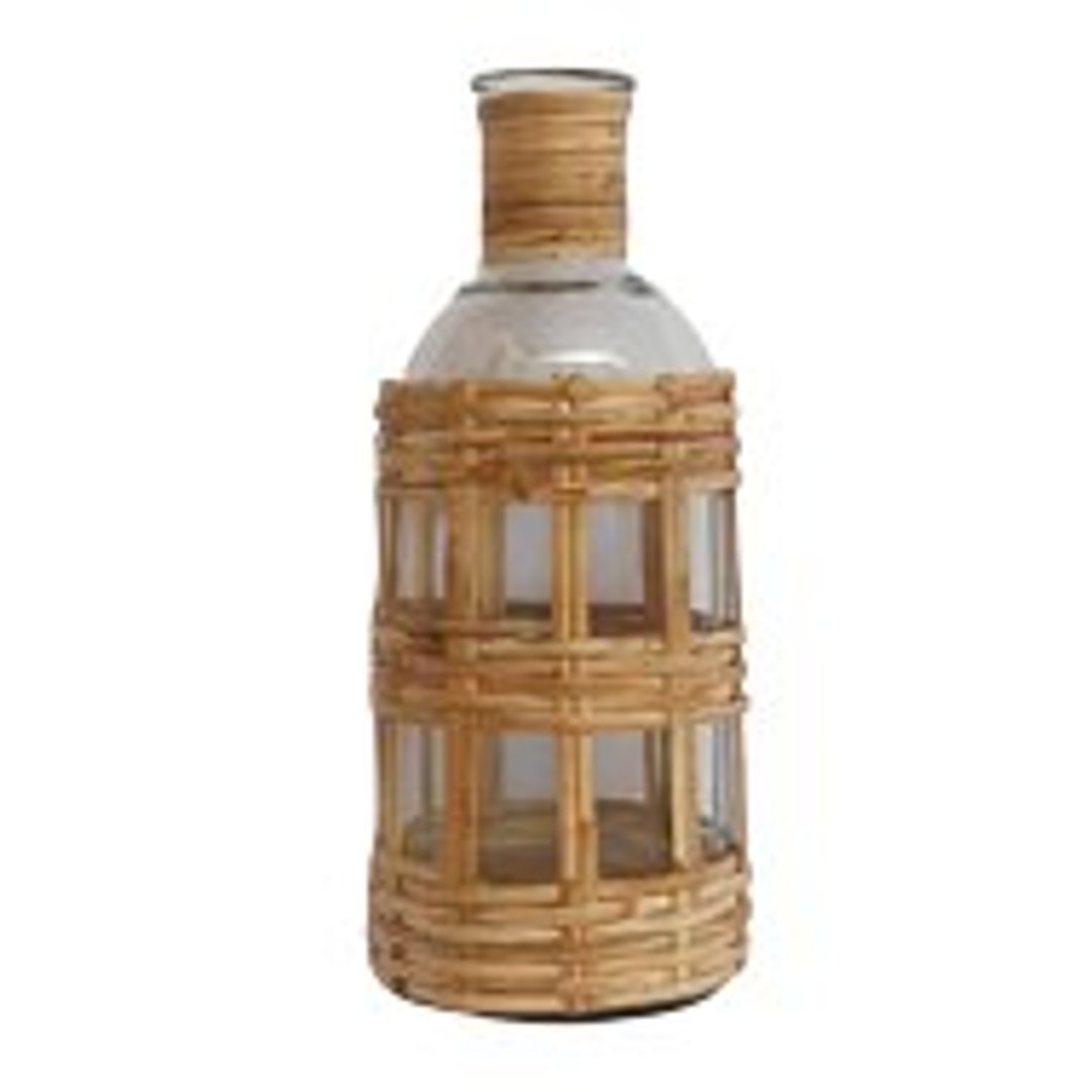 Imagem ilustrativa para Garrafa decorativa em vidro revestido em fibra sintética D13xA33cm