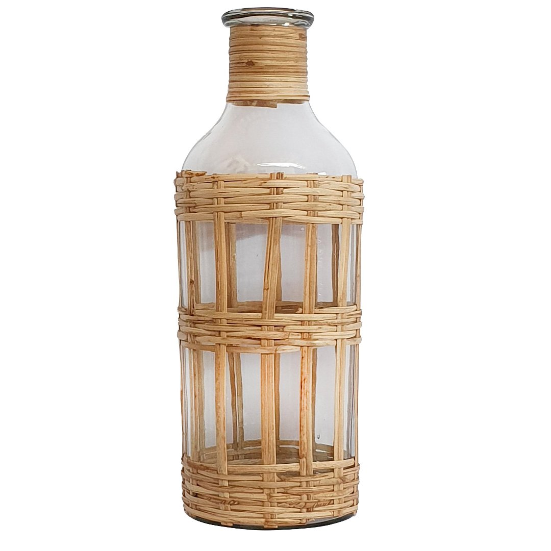 Imagem ilustrativa para Garrafa decorativa em vidro revestido em fibra sintética D16xA48cm
