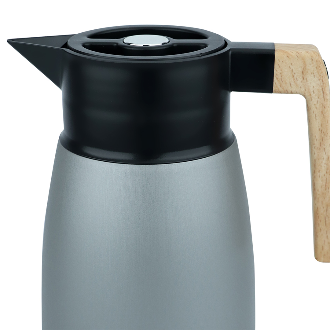 Fotografia para o produto Garrafa térmica de plástico 1L L20,5xP14xA23cm cor cinza metálico