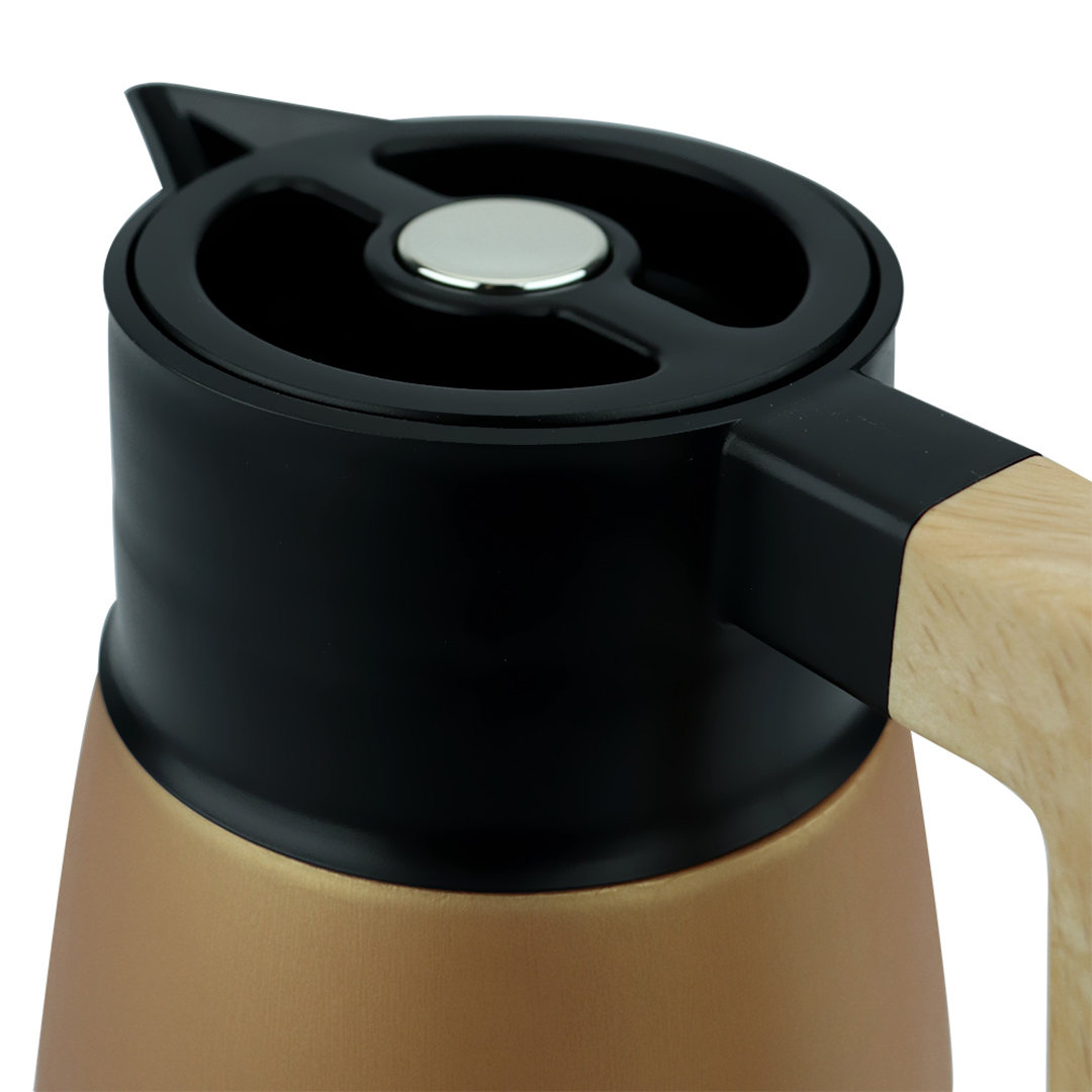 Fotografia para o produto Garrafa térmica de plástico 1L L20,5xP14xA23cm cor cobre metálico