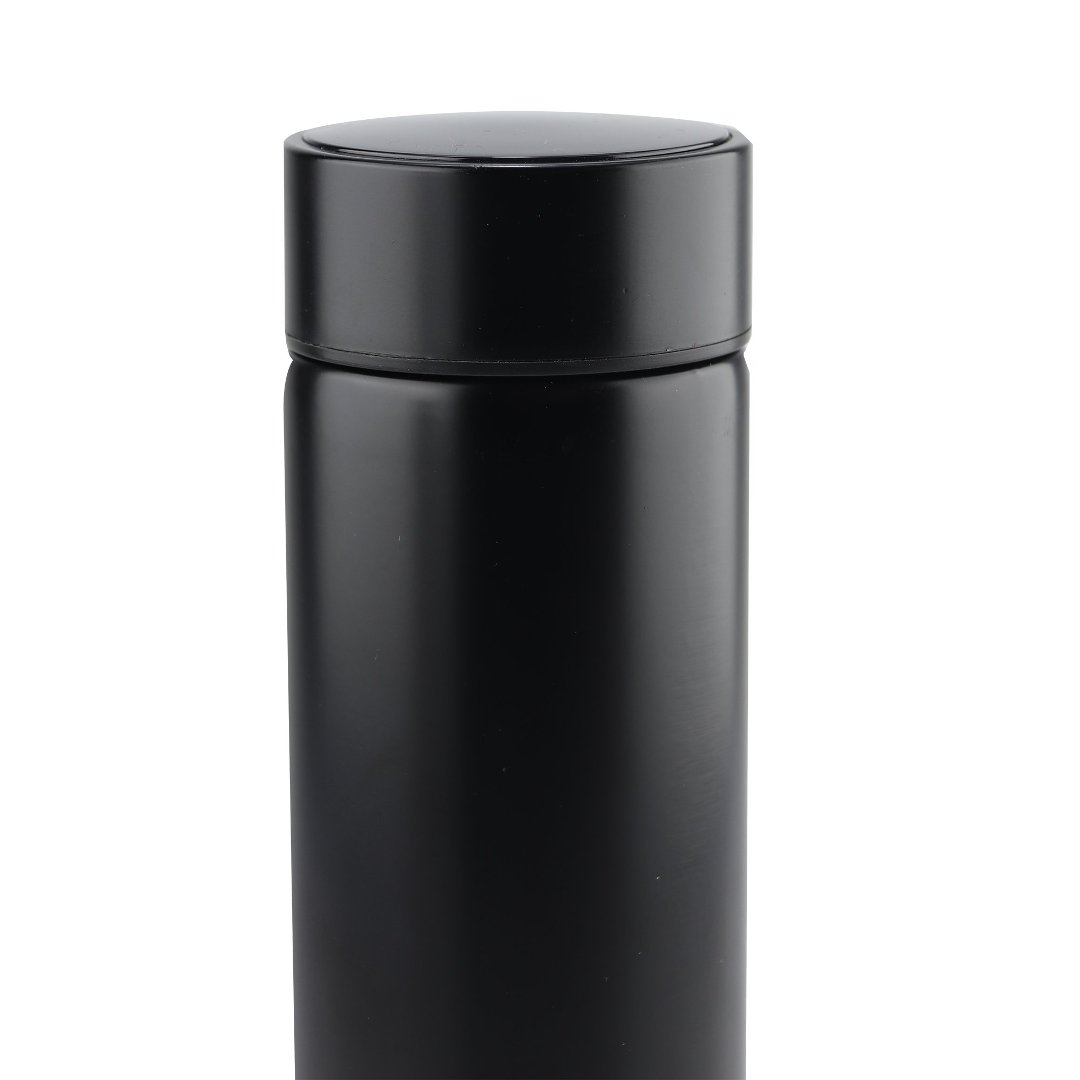 Fotografia para o produto Garrafa térmica em aço inox com medidor de temperatura 460ml cor preta