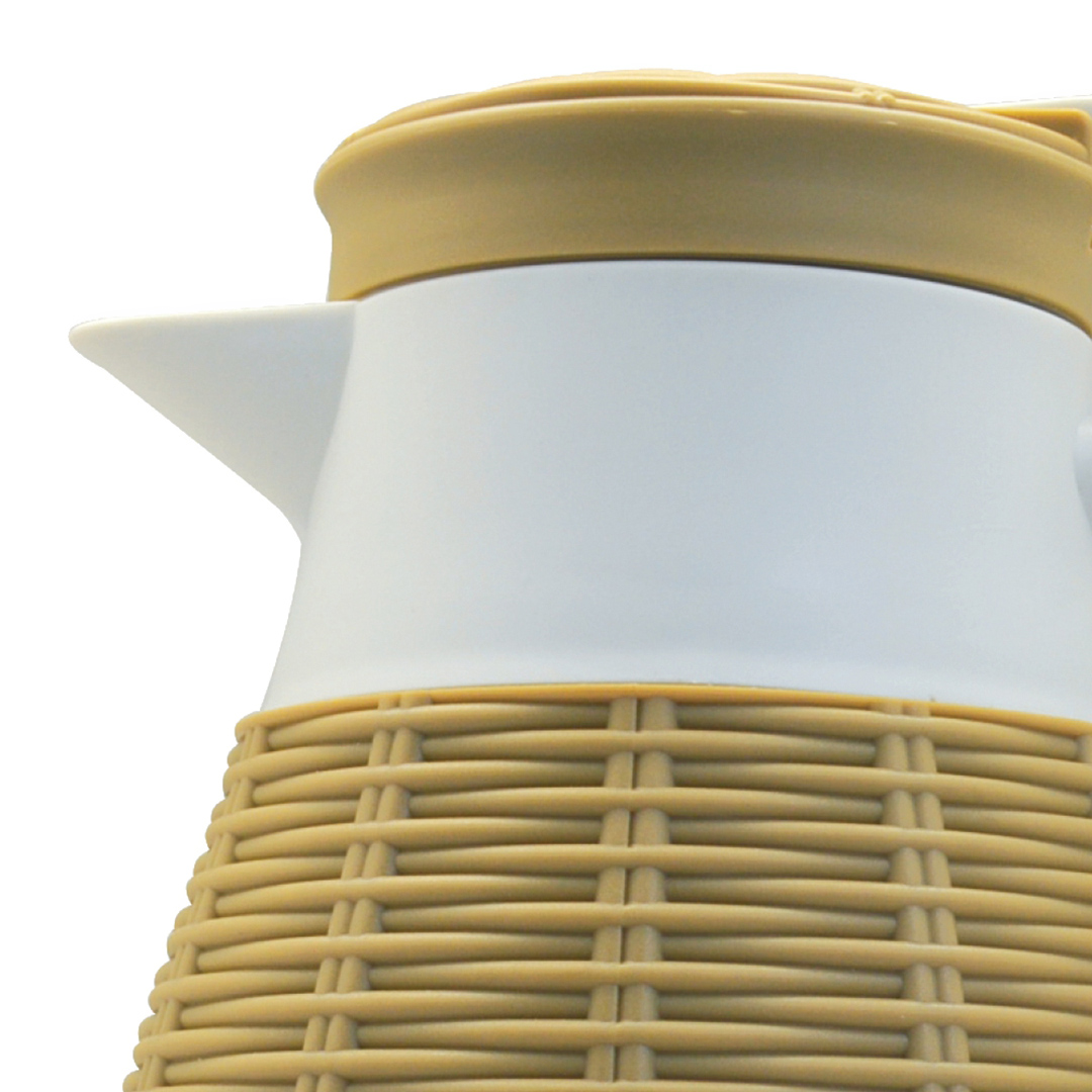 Fotografia para o produto Garrafa térmica revestida com rattan de plástico 1L L18xP14.5xA26.5cm