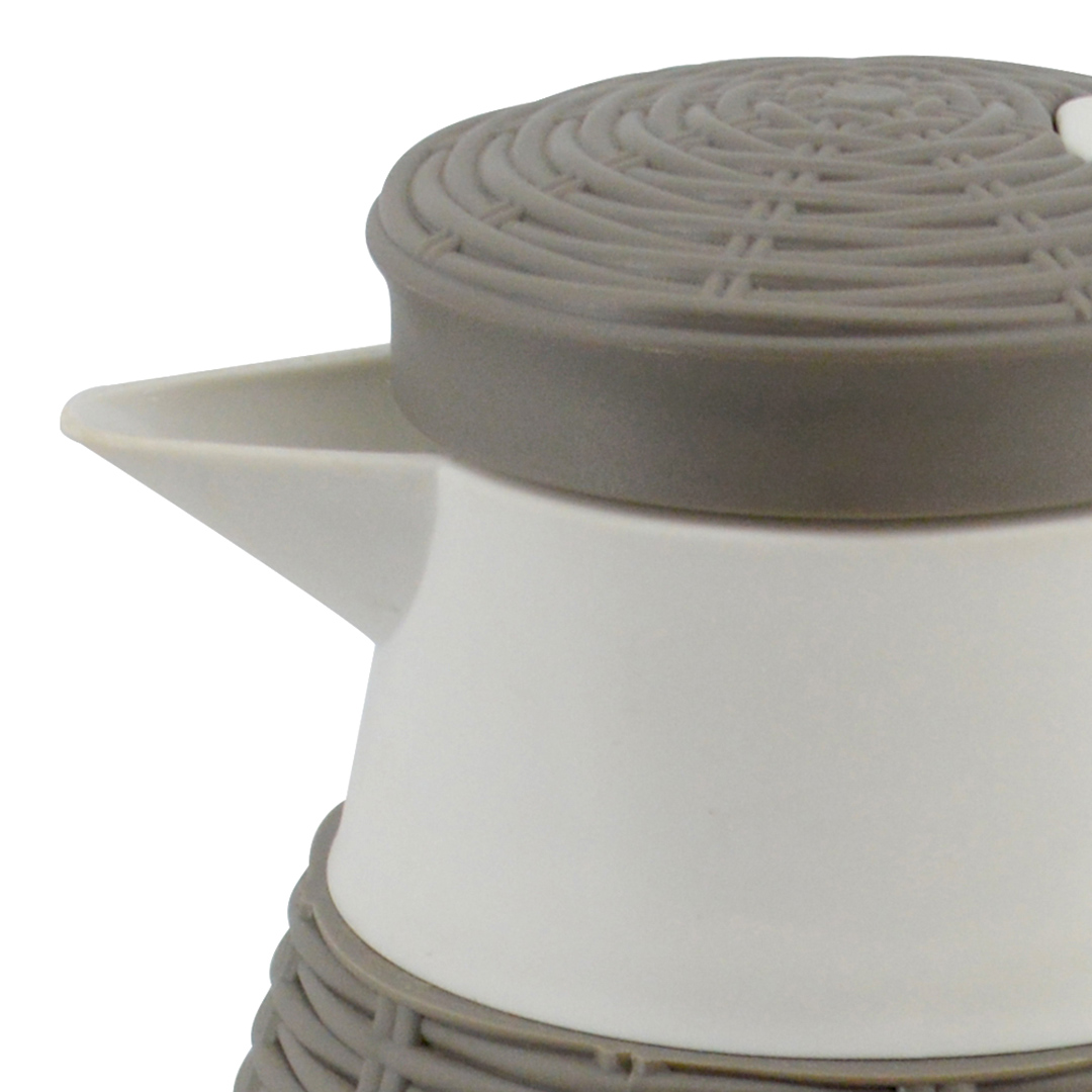 Fotografia para o produto Garrafa térmica revestida com rattan de plástico 1L L18xP14.5xA26.5cm