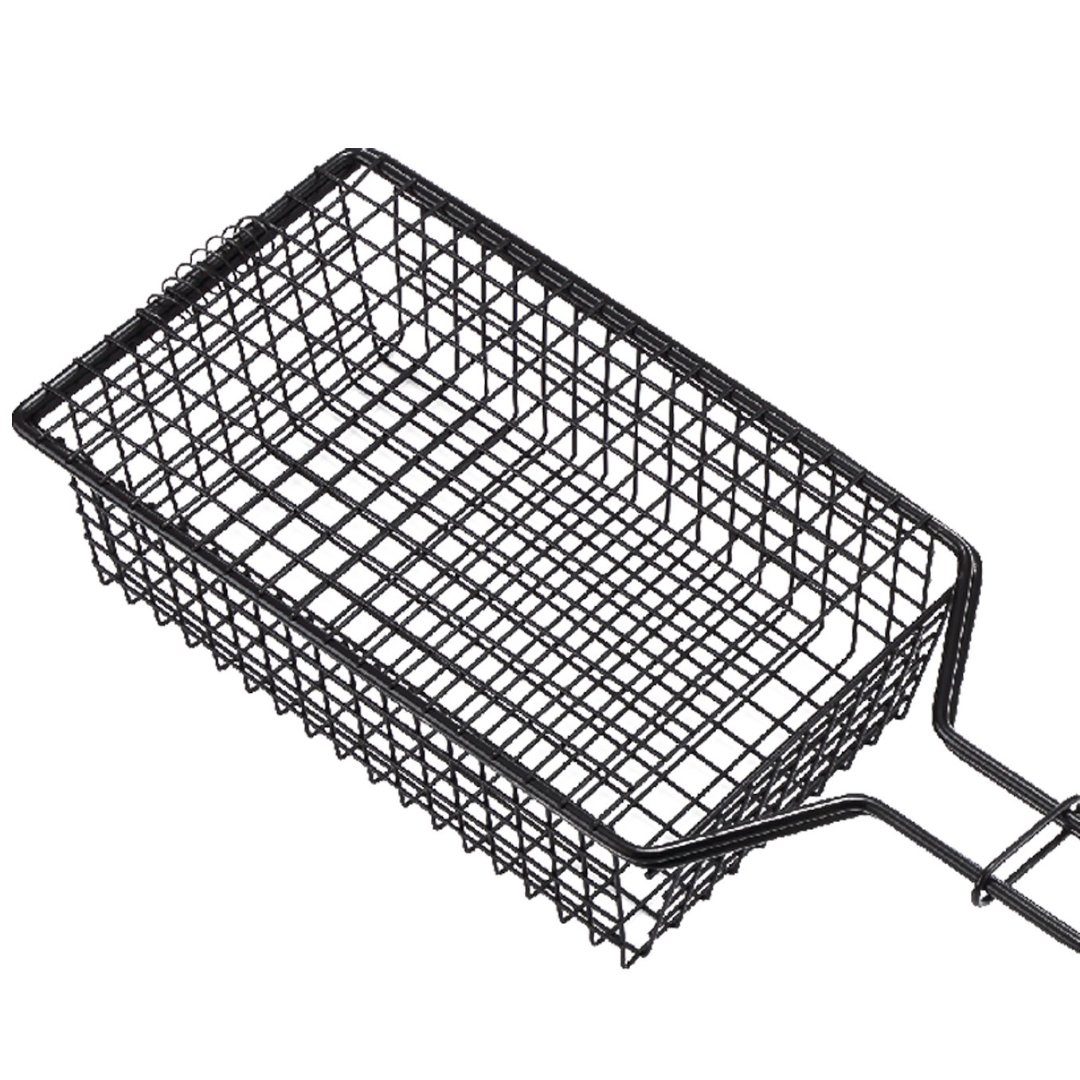 Fotografia para o produto Grelha para churrasco antiaderente com cabo emborrachado L53xP23xA8cm cor preta