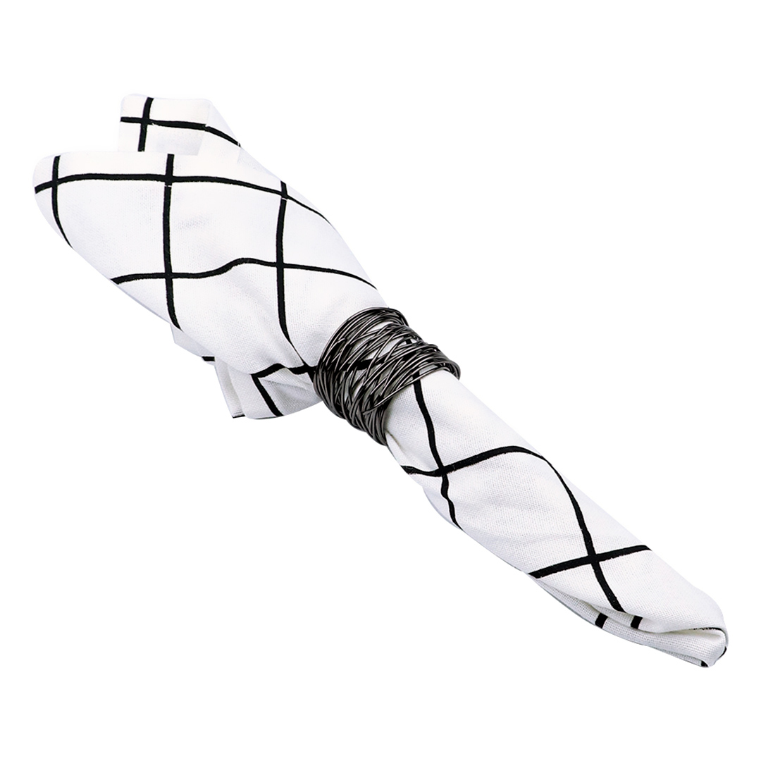 Fotografia para o produto Guardanapo em tecido L45xP45cm cor quadriculado branco e preto