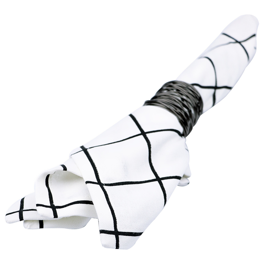 Fotografia para o produto Guardanapo em tecido L45xP45cm cor quadriculado branco e preto