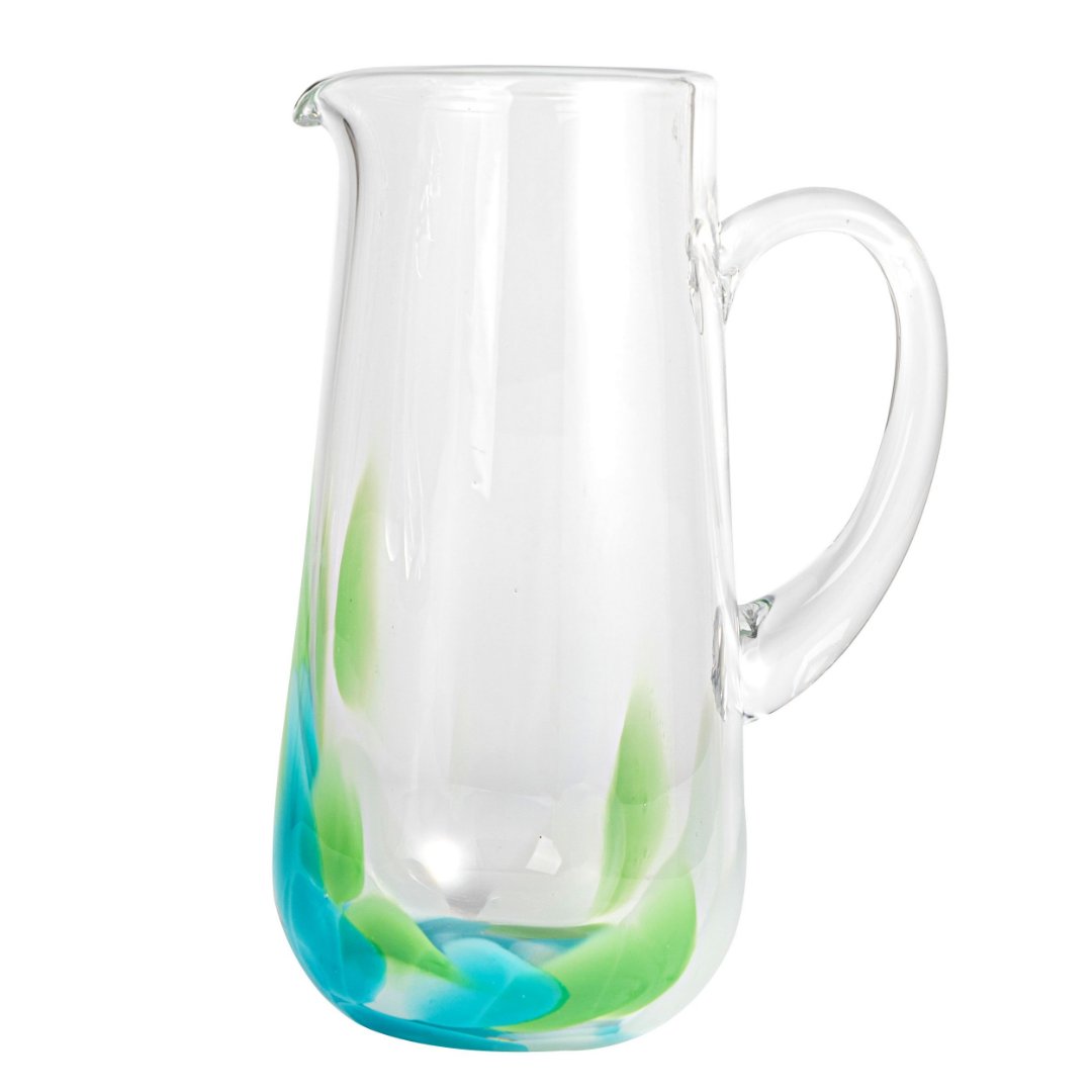 Imagem ilustrativa para Jarra em vidro 1,2L verde/azul/branco