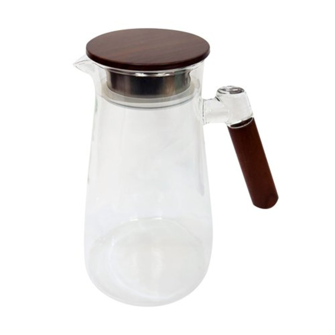 Imagem ilustrativa para Jarra em vidro borossilicato com cabo de madeira 1,5L A21cm