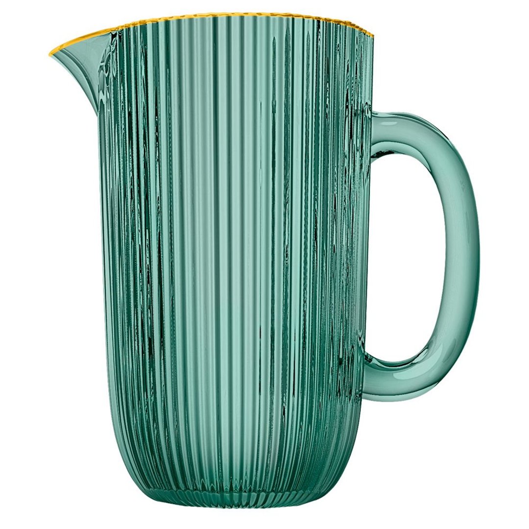 Fotografia para o produto Jarra em vidro com borda dourada 1,3L A20,2cm, cor verde