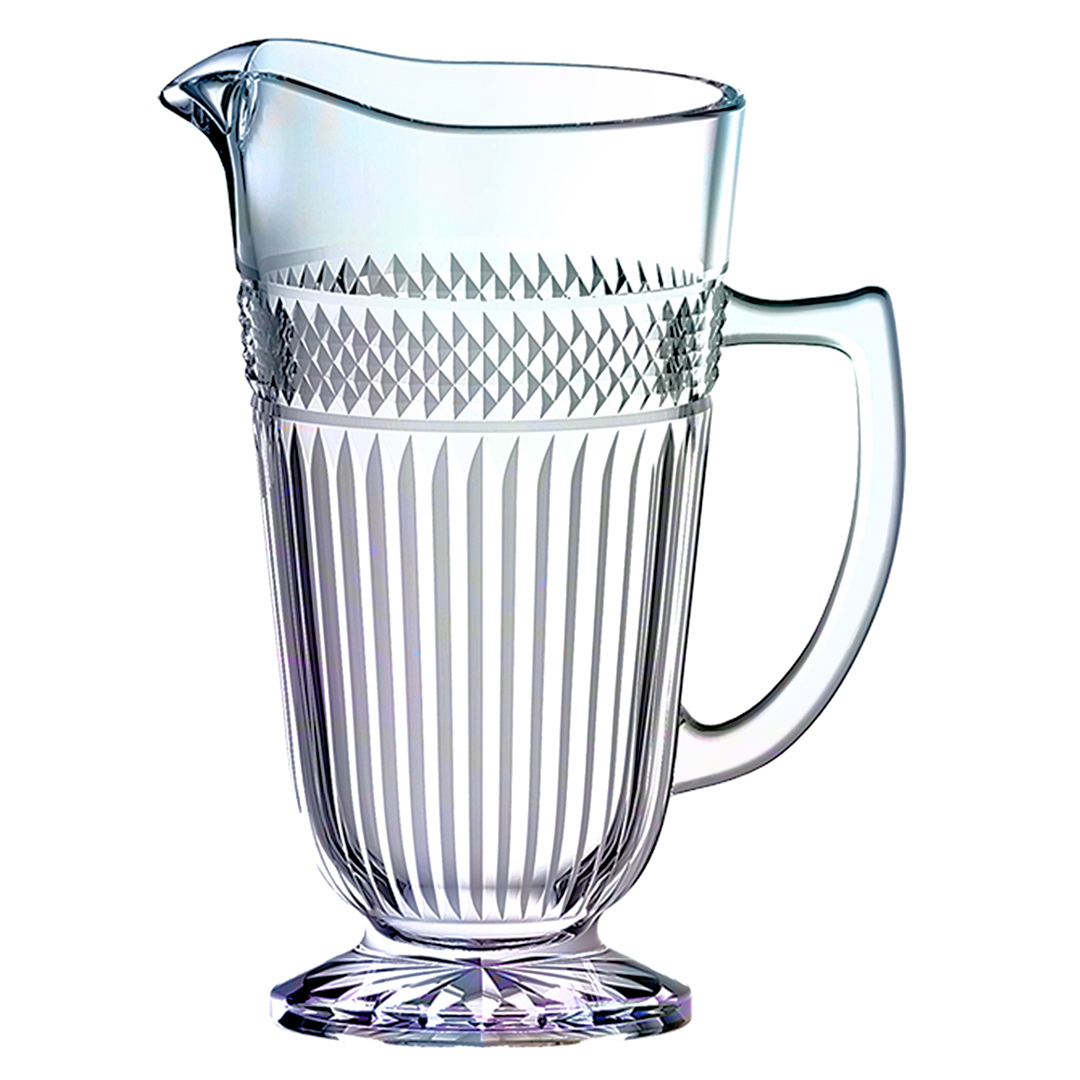 Fotografia para o produto Jarra em vidro com pé 1,2L cor furta-cor Fotografia para o produto Jarra em vidro com pé 1,2L cor furta-cor