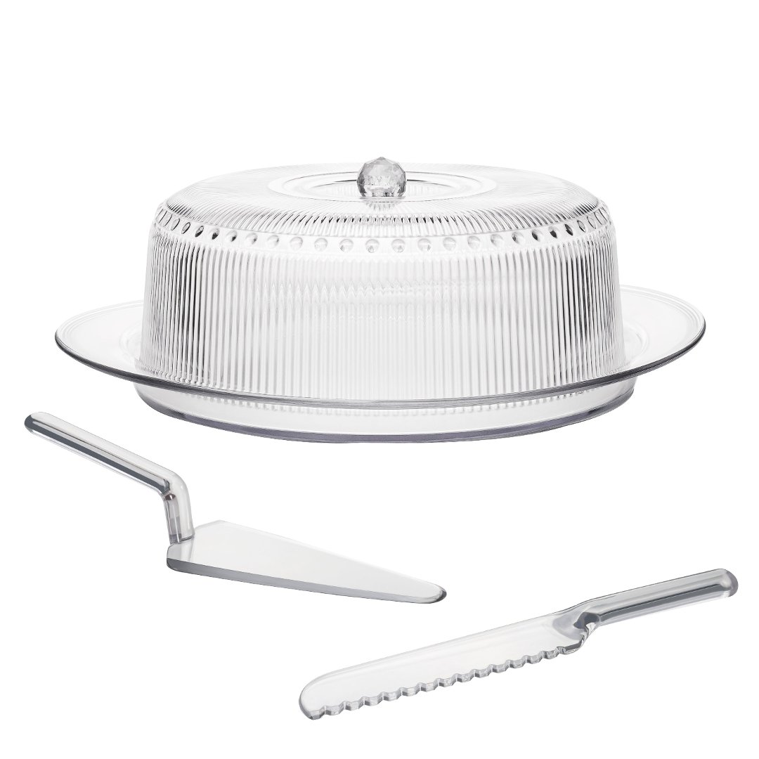 Imagem ilustrativa para Jogo de 4 peças para bolo em acrilico D33xA14cm