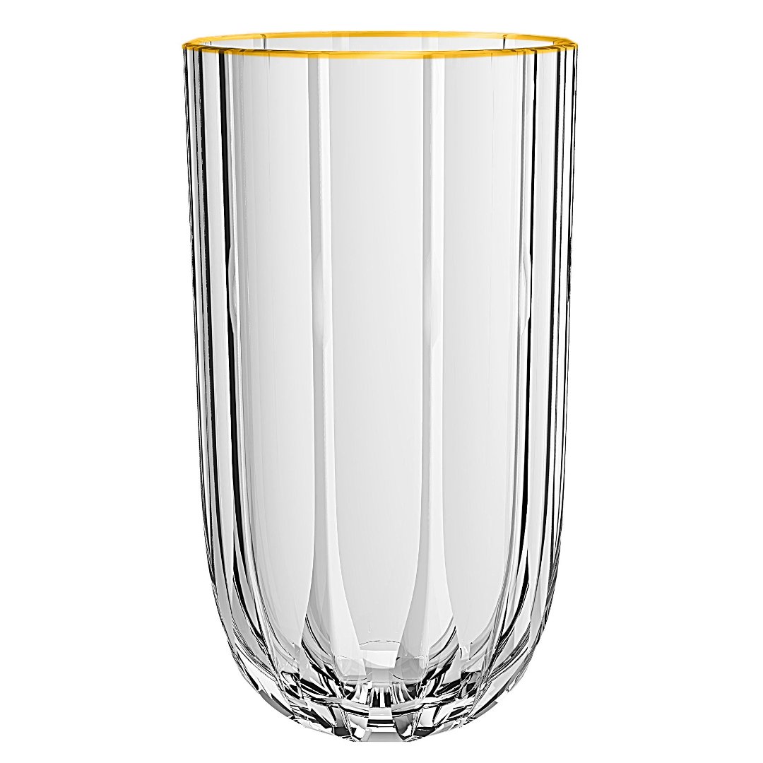 Fotografia para o produto Jogo 6 copos altos em vidro com borda dourada 400ml A13,5cm