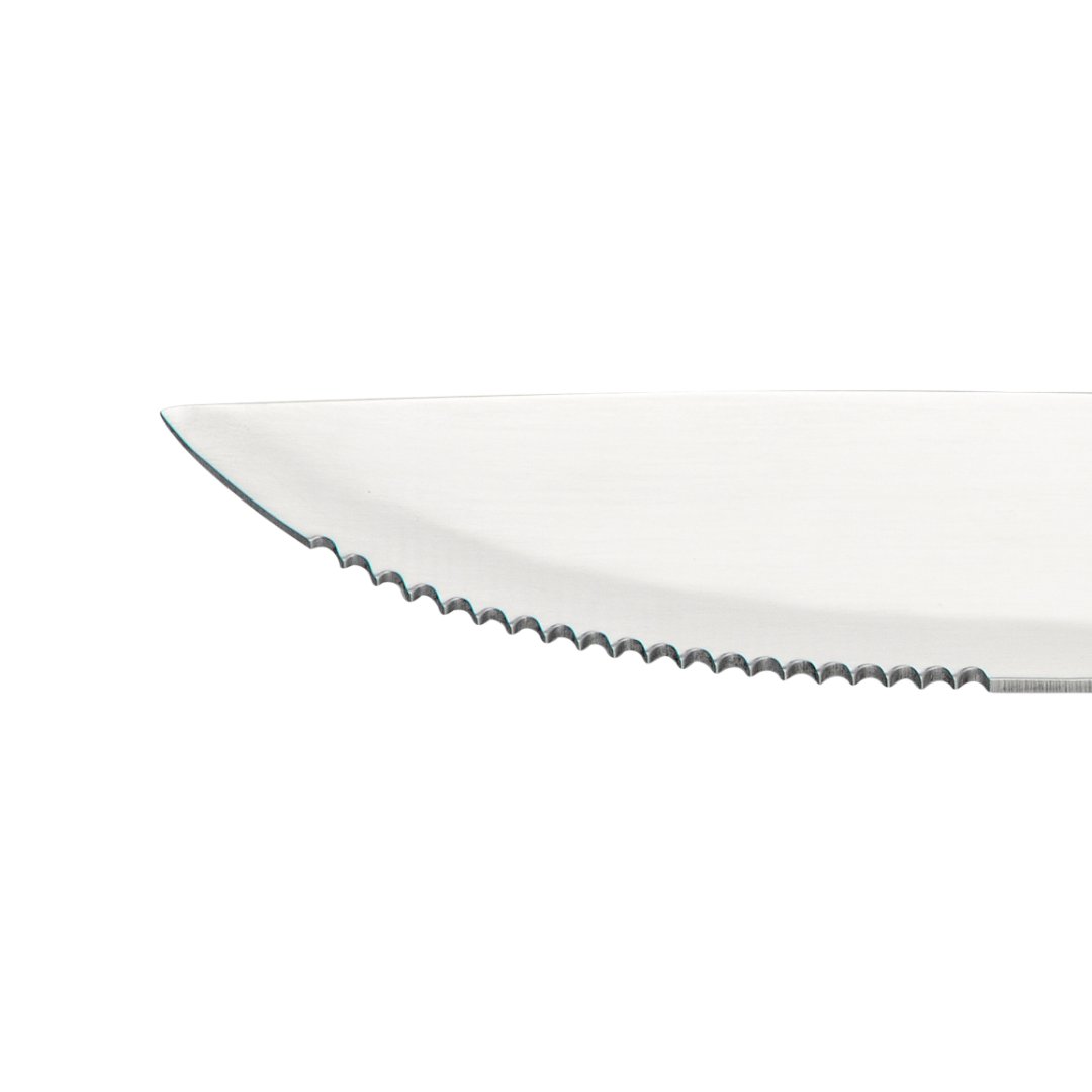 Fotografia para o produto Jogo 6 facas para churrasco em aço inox 1,5mm com cabo de madeira A24,8cm