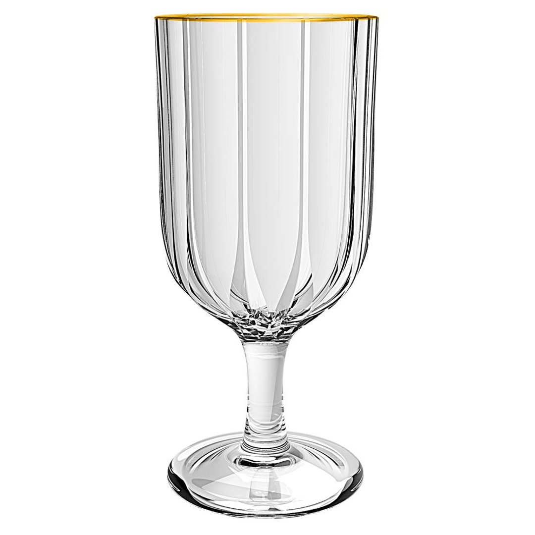 Fotografia para o produto Jogo 6 taças em vidro com borda dourada 330ml A17cm