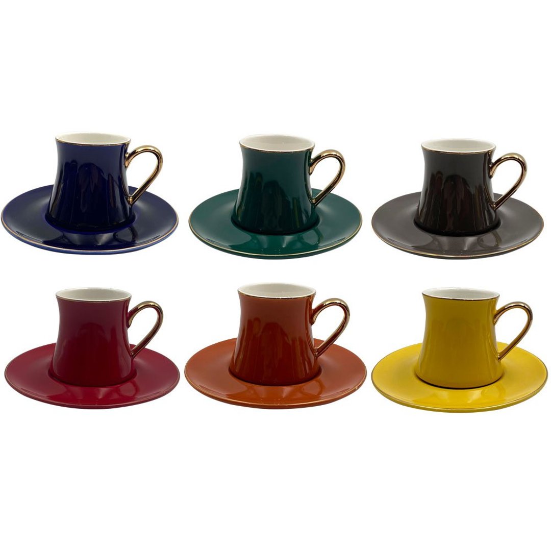 Imagem ilustrativa para Jogo de 12 peças para café em new bone china 80ml colorido