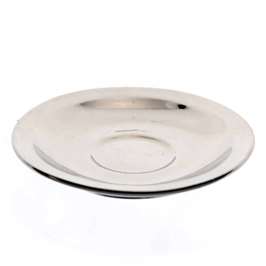 Fotografia para o produto Jogo de 12 peças para cafe em new bone china 80ml cor prata e branca e com rack