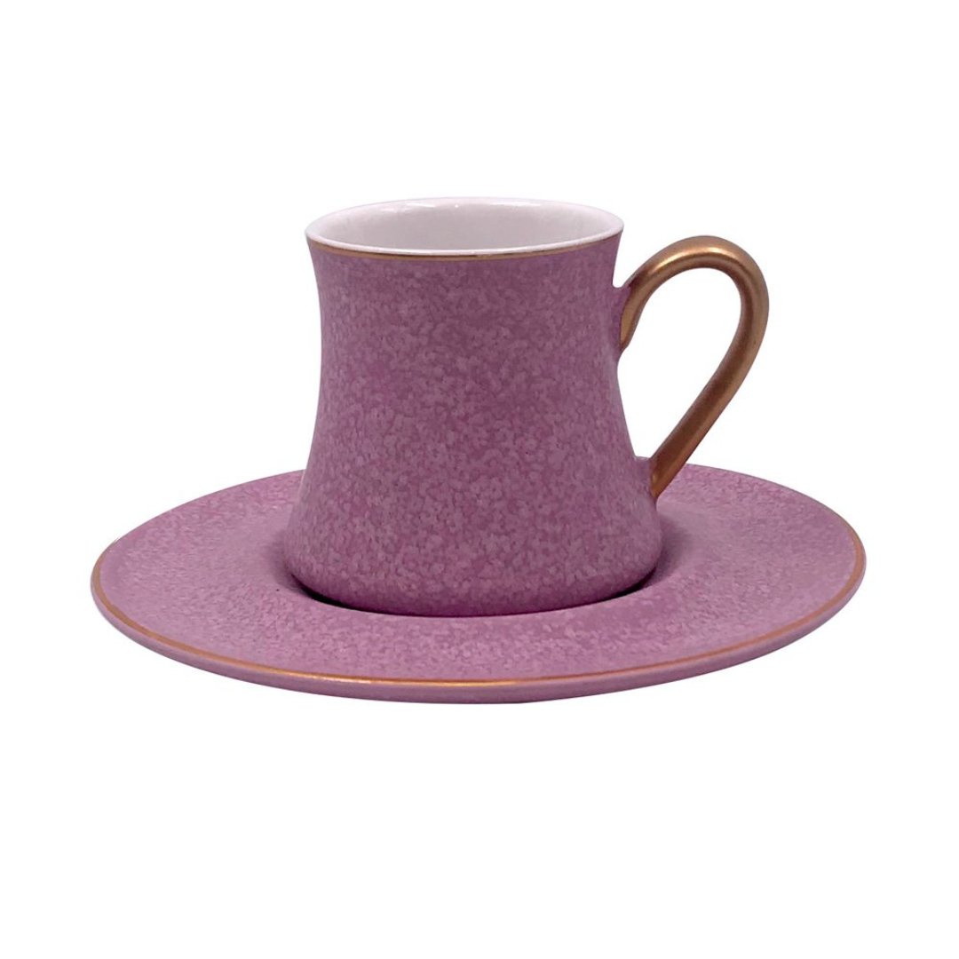 Imagem ilustrativa para Jogo de 12 peças para café em new bone china 80ml cor roxa e dourada