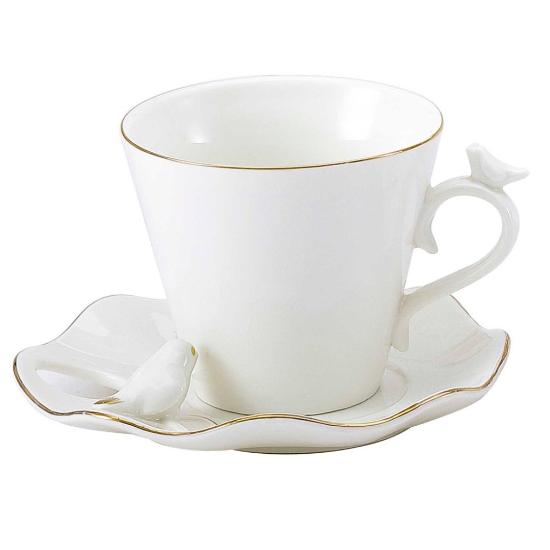 Fotografia para o produto Jogo de 12 peças para chá Ramoudie Birds em new bone china 180ml cor branca Fotografia para o produto Jogo de 12 peças para chá Ramoudie Birds em new bone china 180ml cor branca