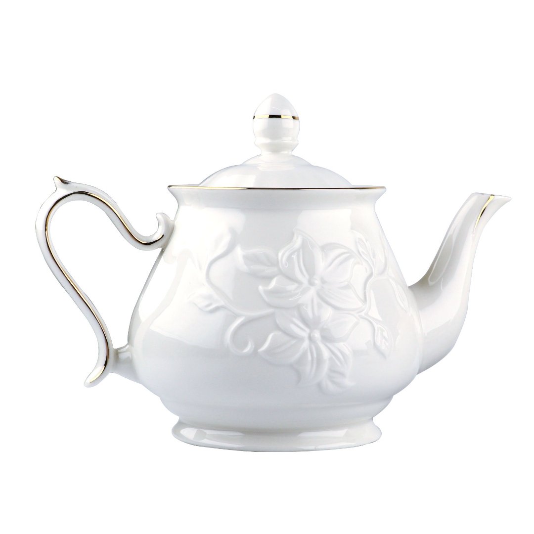 Fotografia para o produto Jogo de 14 peças para chá Scarlet em new bone china cor branca e dourado