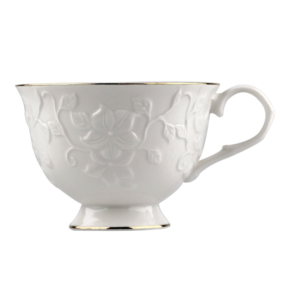 Fotografia para o produto Jogo de 14 peças para chá Scarlet em new bone china cor branca e dourado