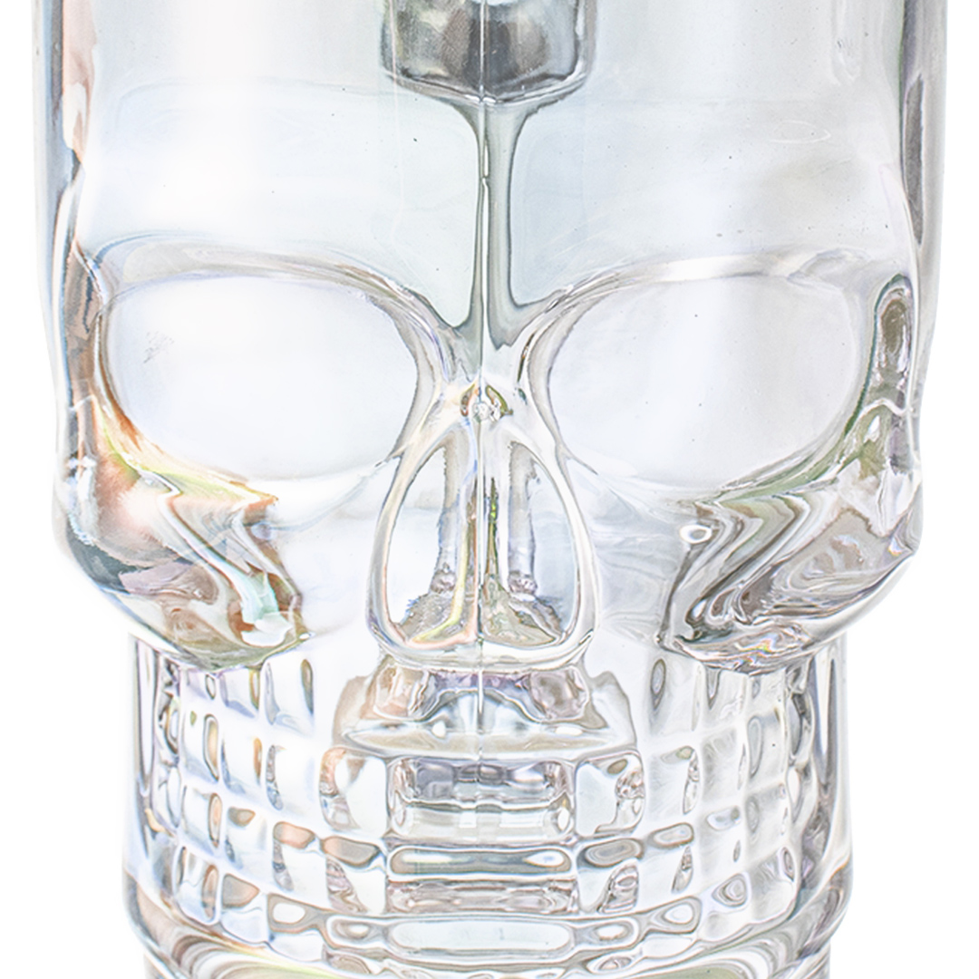 Fotografia para o produto Jogo de 2 canecas para cerveja em vidro caveira 380ml A11.8cm cor furta-cor