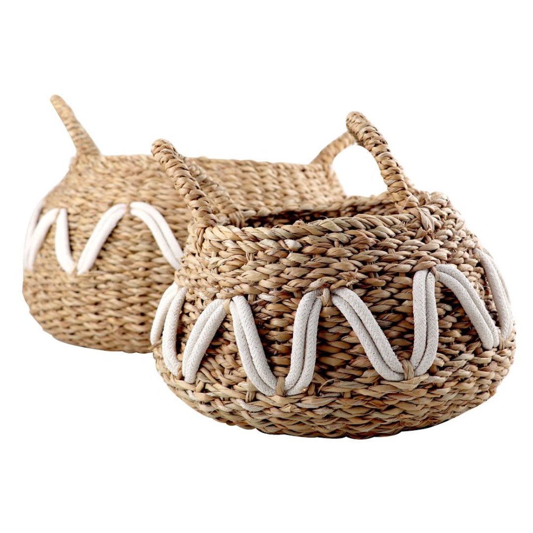 Fotografia para o produto Jogo de 2 cestas redondas Mundi em fibra natural com alca D32xA15/D26xA13