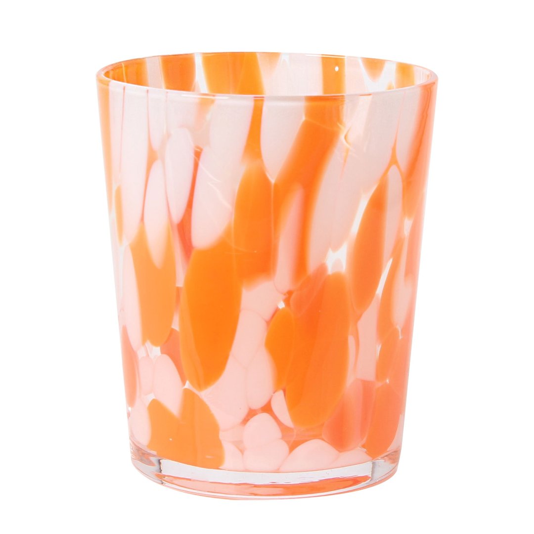 Imagem ilustrativa para Jogo de 2 copos em vidro 320ml A9,9cm laranja e branco