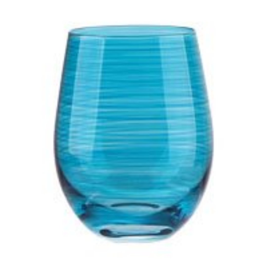 Imagem ilustrativa para Jogo de 2 copos em vidro 550ml A12cm azul turquesa