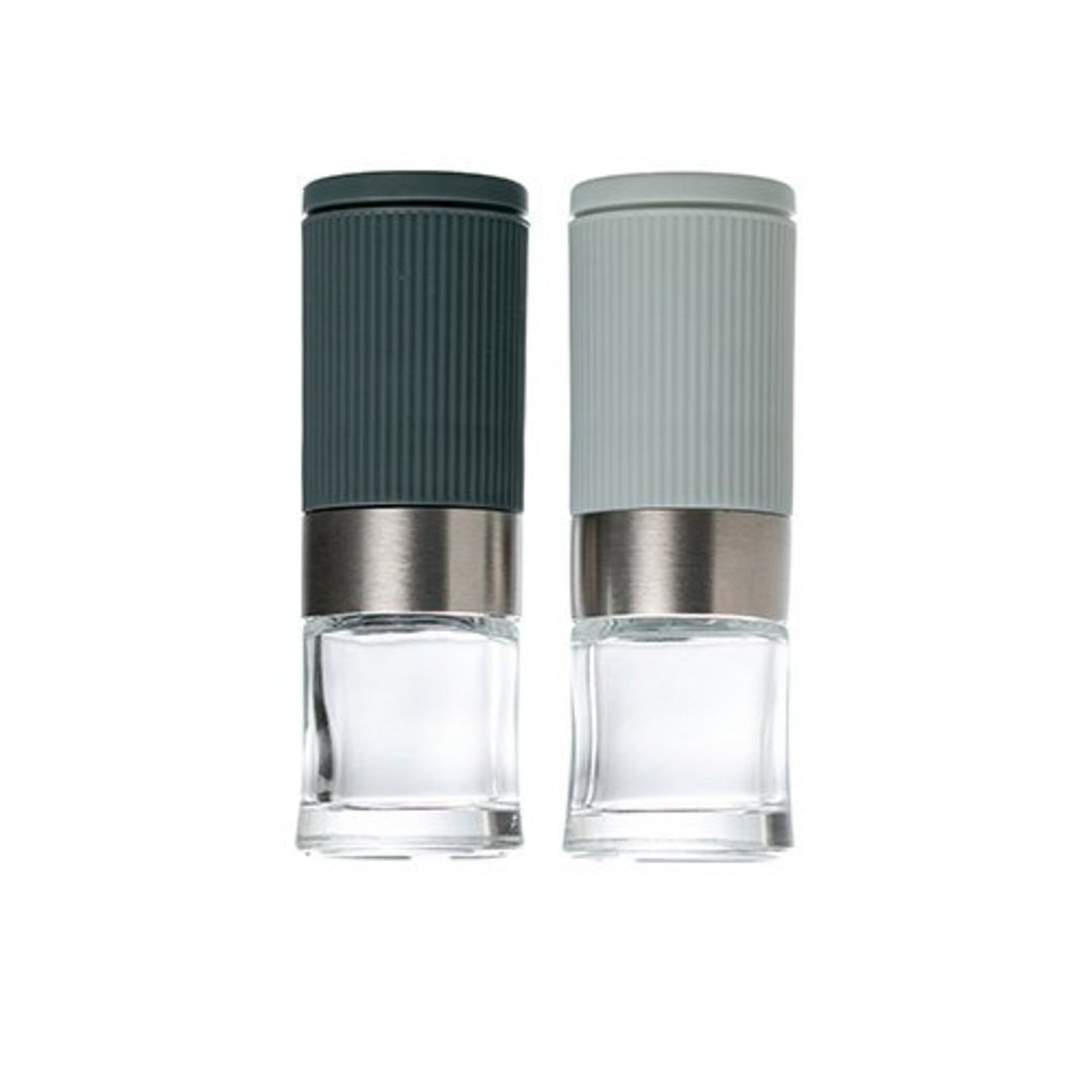 Imagem ilustrativa para Jogo de 2 mini moedores de sal e pimenta em polipropileno e vidro D3xA8,8cm