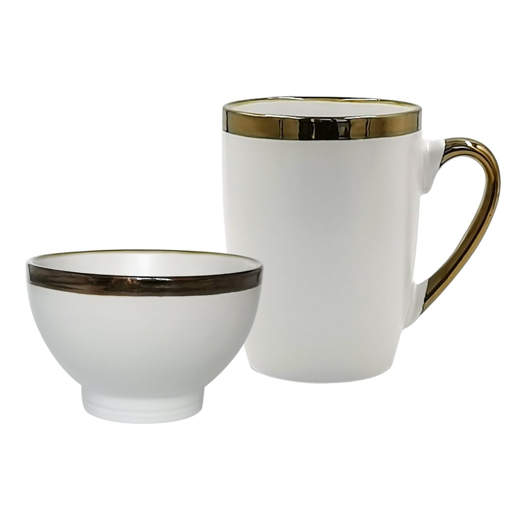 Fotografia para o produto Jogo de 2 peças para cafe da manha Vernissage em porcelana cor branca Fotografia para o produto Jogo de 2 peças para cafe da manha Vernissage em porcelana cor branca