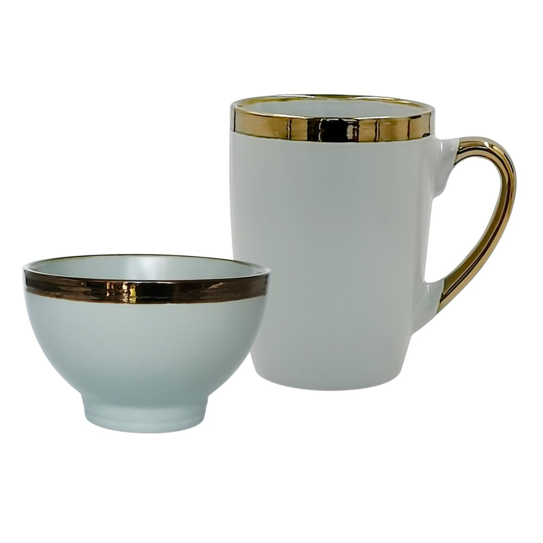 Imagem ilustrativa para Jogo de 2 peças para café da manhã em porcelana cor cinza