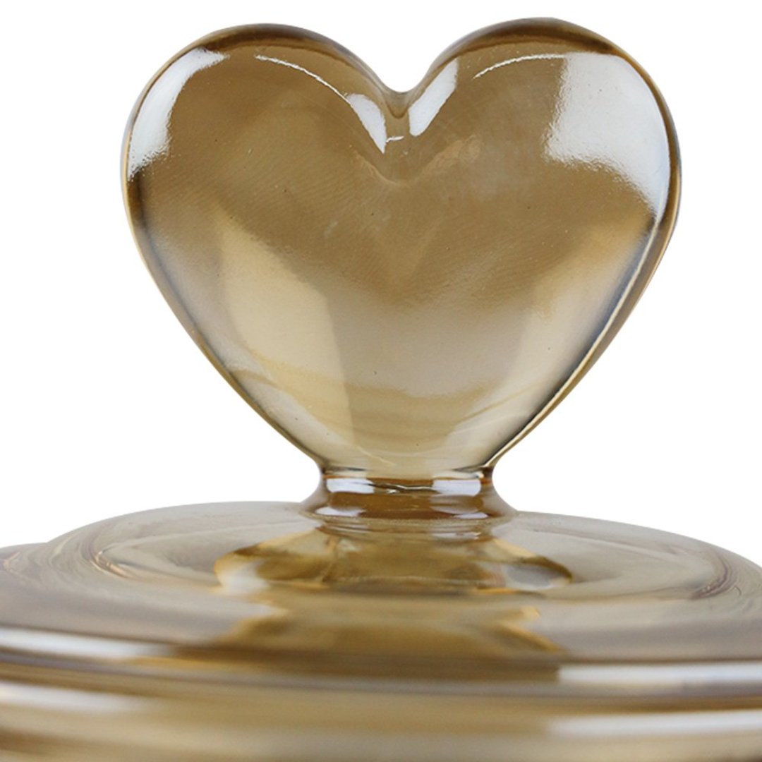 Fotografia para o produto Jogo de 2 porta mantimentos em vidro com tampa 650ml 011xA15cm cor âmbar