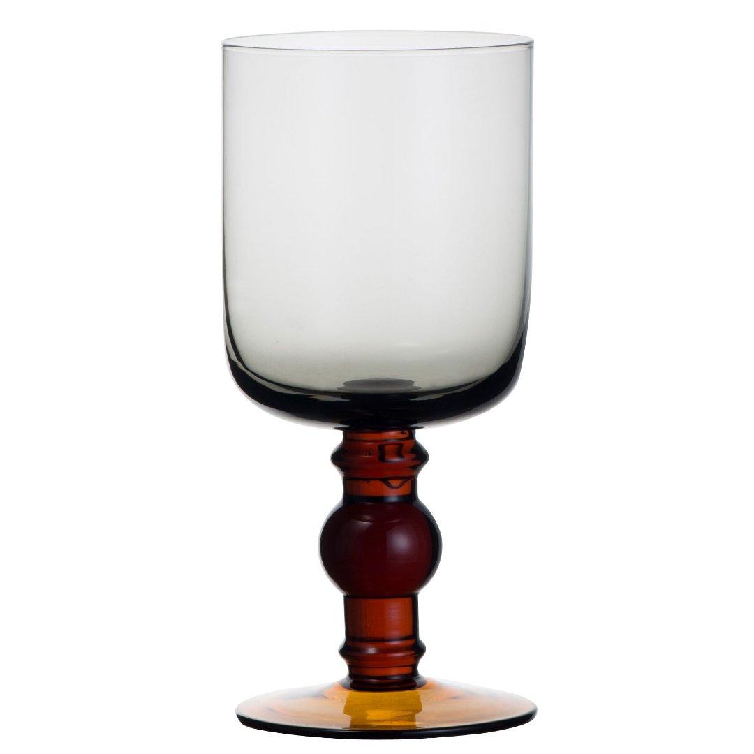 Imagem ilustrativa para Jogo de 2 taças para água em vidro 350ml A16,9 cm fumê e caramelo