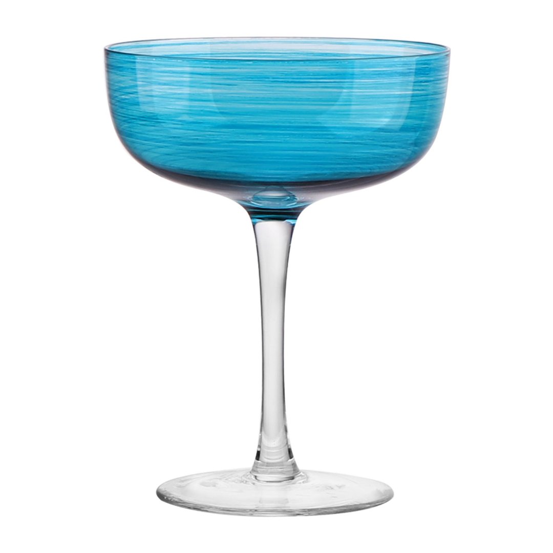 Imagem ilustrativa para Jogo de 2 taças para coquetel em vidro 325ml A15cm azul turquesa