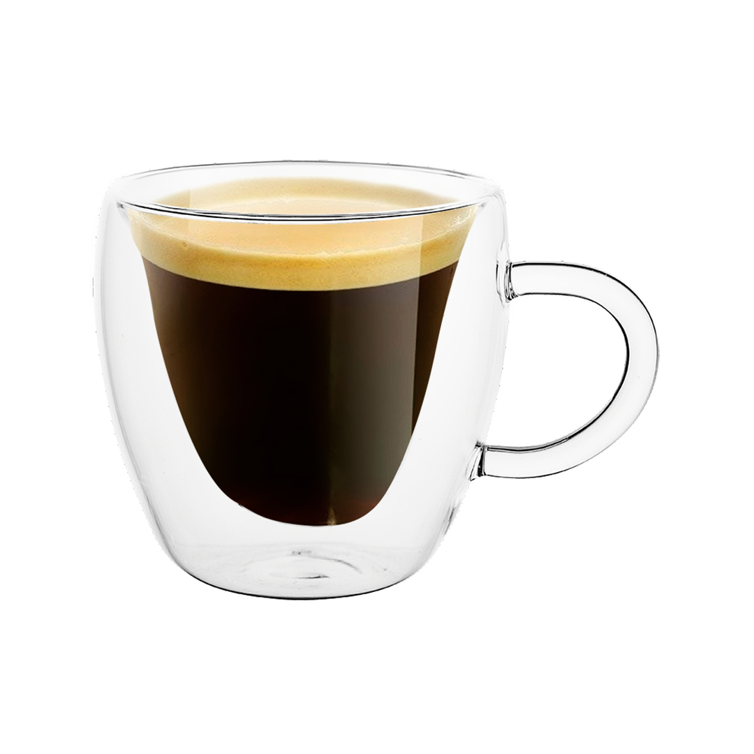 Fotografia para o produto Jogo de 2 xícaras coração parede dupla em vidro borossilicato 230ml