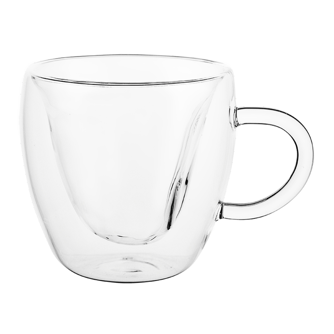 Imagem ilustrativa para Jogo de 2 xícaras em vidro borossilicato com parede dupla 80ml