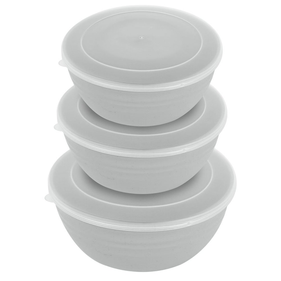 Imagem ilustrativa para Jogo de 3 bowls em fibra de trigo e polipropileno 350ml/ 600ml/ 800ml off-white