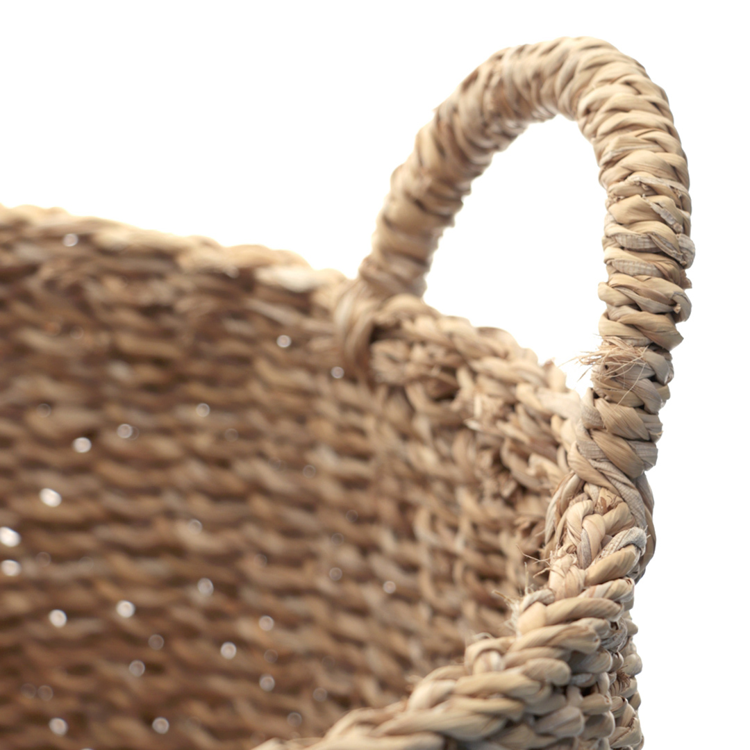 Fotografia para o produto Jogo de 3 cestas redondas com alça em fibra natural 040xA35cm035xA32cm030xA29cm