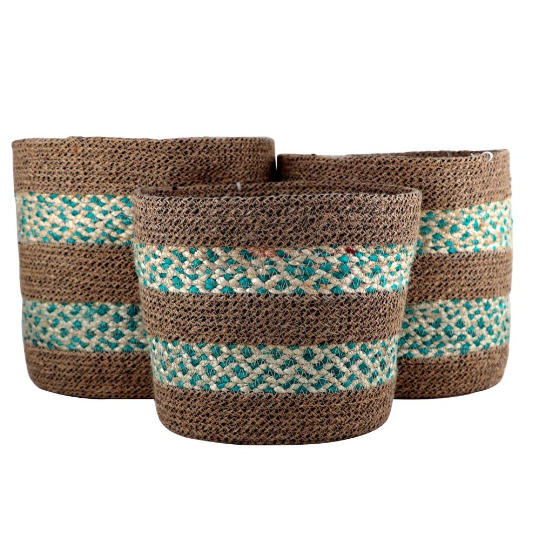 Fotografia para o produto Jogo de 3 cestas redondas Mundi em fibra natural D25xA25/D23xA23/D20xA20cm