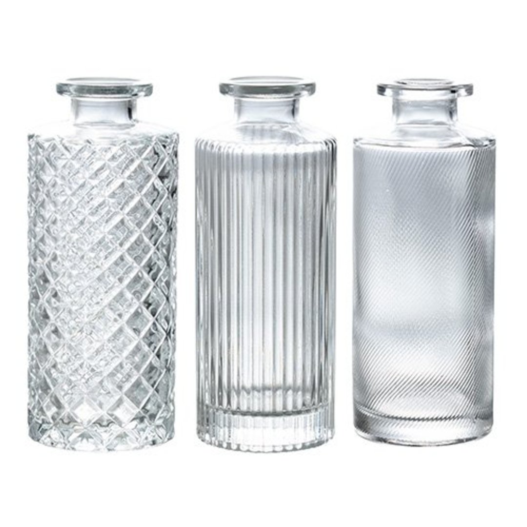 Imagem ilustrativa para Jogo de 3 mini vasos em cristal 145ml A13cm