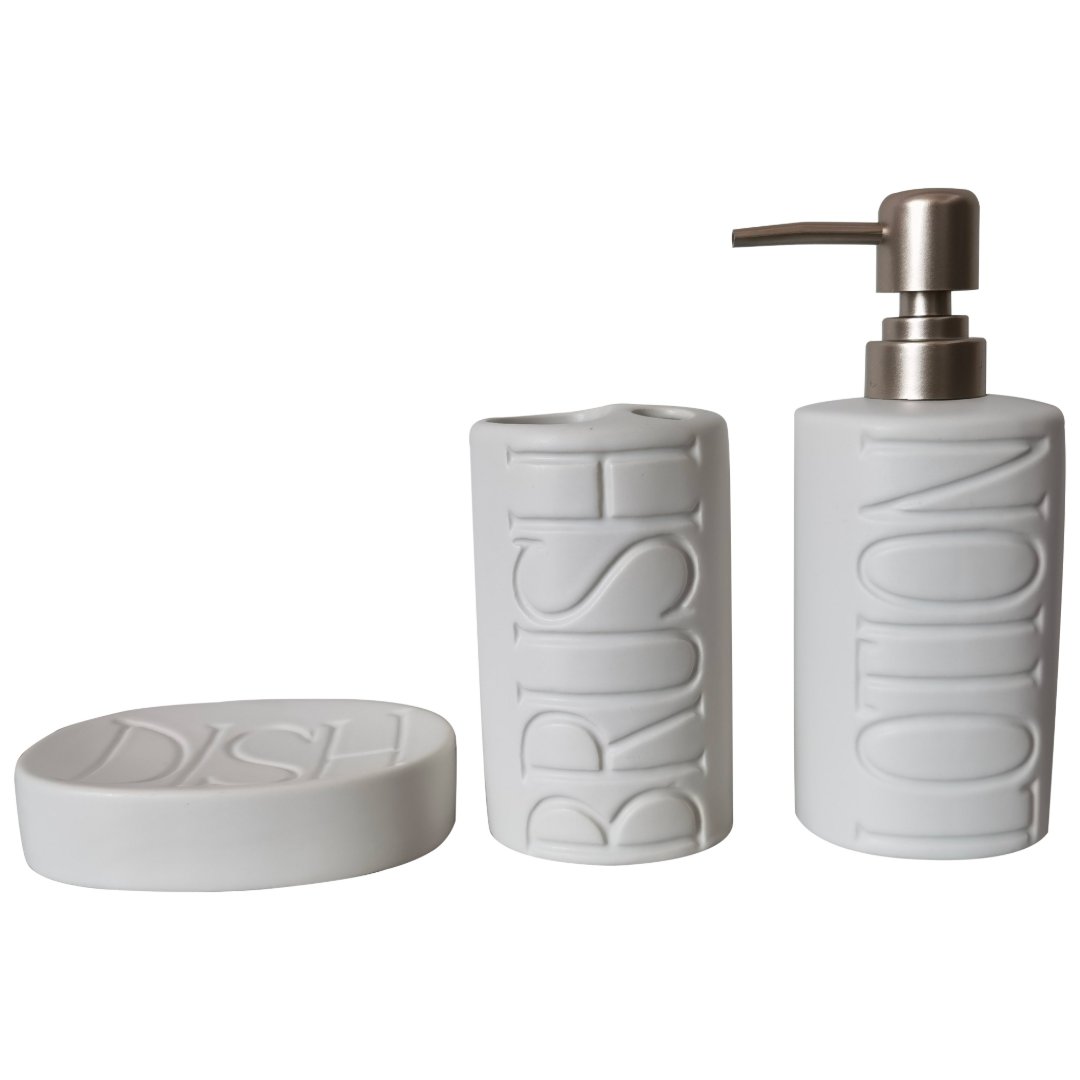 Fotografia para o produto Jogo de 3 peças para banheiro Toilet em ceramica 400ml cor branca